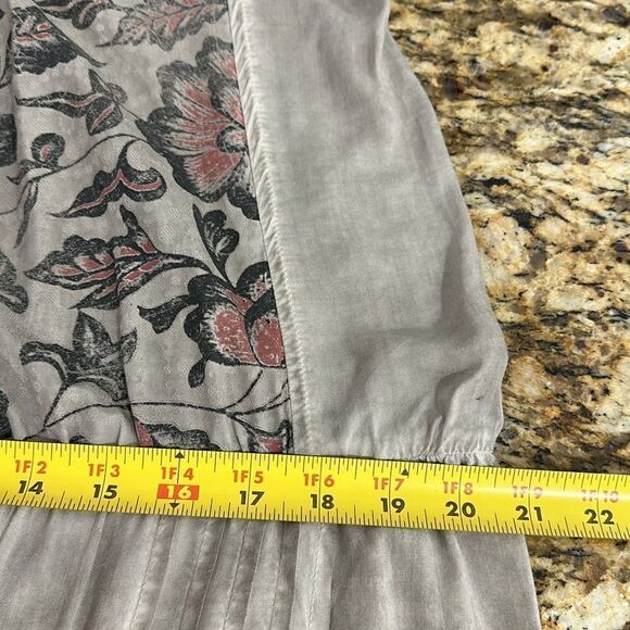 Angels Never Die Cotton Blend Gray Floral Print 3/4 Sleeve Tunic Top Size XL - Picture 10 of 10